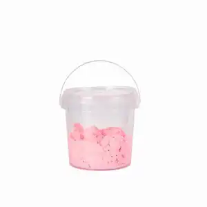 Hot Selling Food Grade 280/500ml 1/2/3/5 L Clear Square Plastic Buckets With Lids And Handles