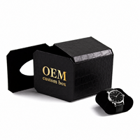 Boîte à montre en cuir texturé crocodile personnalisée pour un seul montre-bracelet, emballage cadeau, boîte de rangement de luxe pour montre, étui de présentation