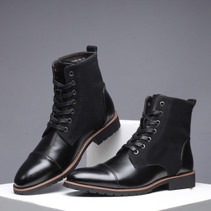 Bottes en cuir tendance Sh10358a pour hommes, bottes hautes d'hiver pour hommes - Product Image 3