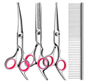 Kingtale Trending Products 2024 New Arrivals Dog Accessories Professional 5 in 1 4CR Stainless Steel Dog Grooming Scissors