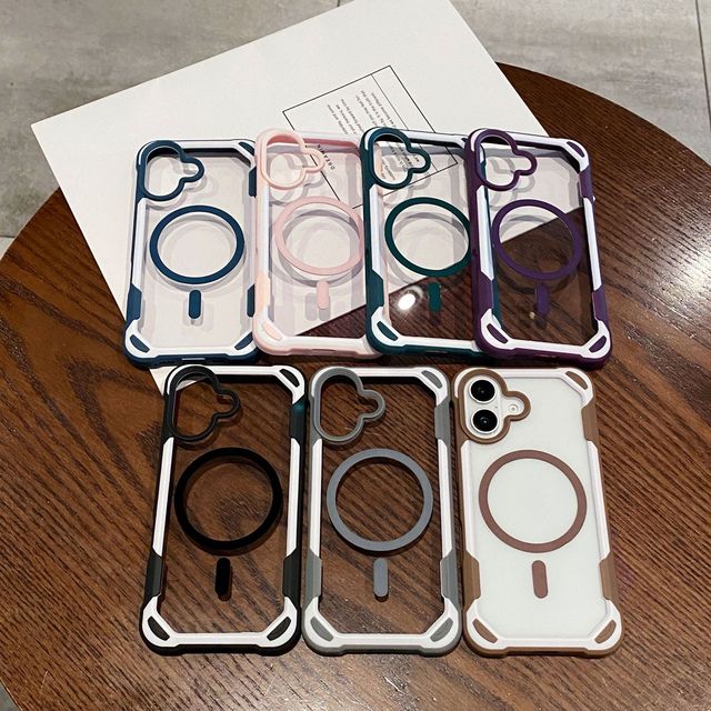 New Magnetic Wireless Charge Clear Mobile Phone Case for iPhone 16 15 14 Plus 13 12 11 Pro Max Shockproof Bumper Cover