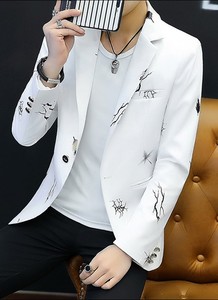 Nouveau Costume Décontracté <span class=keywords><strong>Homme</strong></span> Élégant Imprimé Manche Longue <span class=keywords><strong>Blazer</strong></span> Slim pour Hommes Tendance Automne - Product Image 5