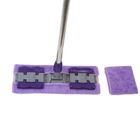 Serpillère de nettoyage pour cuisine, salle de bain, mur, lingettes humides amovibles et remplaçables, serviette jetable, chiffon, clip en plastique, serpillère plate