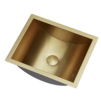 Lavabo de salle de bain rectangulaire en acier inoxydable SUS304, finition brossée, fait main, 16G, à encastrer sous le plan