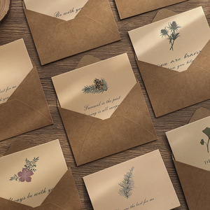 Handmade DIY Simple Ins Style Folded Plant Greeting Card Children's Holidays Small Paperboard Printing Made Elegant Fancy Paper
