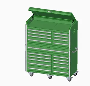 Heavy duty pro steel tool chest with wheels workshop storage green tool chest box 19 Drawer Rolling tool cabinet trolley