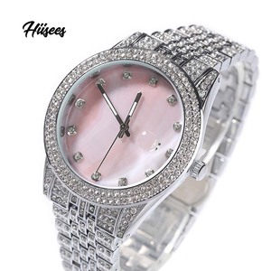 <span class=keywords><strong>Montre</strong></span> analogique à quartz pour <span class=keywords><strong>homme</strong></span>, incrustée de strass, <span class=keywords><strong>bracelet</strong></span> en acier inoxydable, cadran rose nacré 43 mm, <span class=keywords><strong>montre</strong></span> tendance - Product Image 1