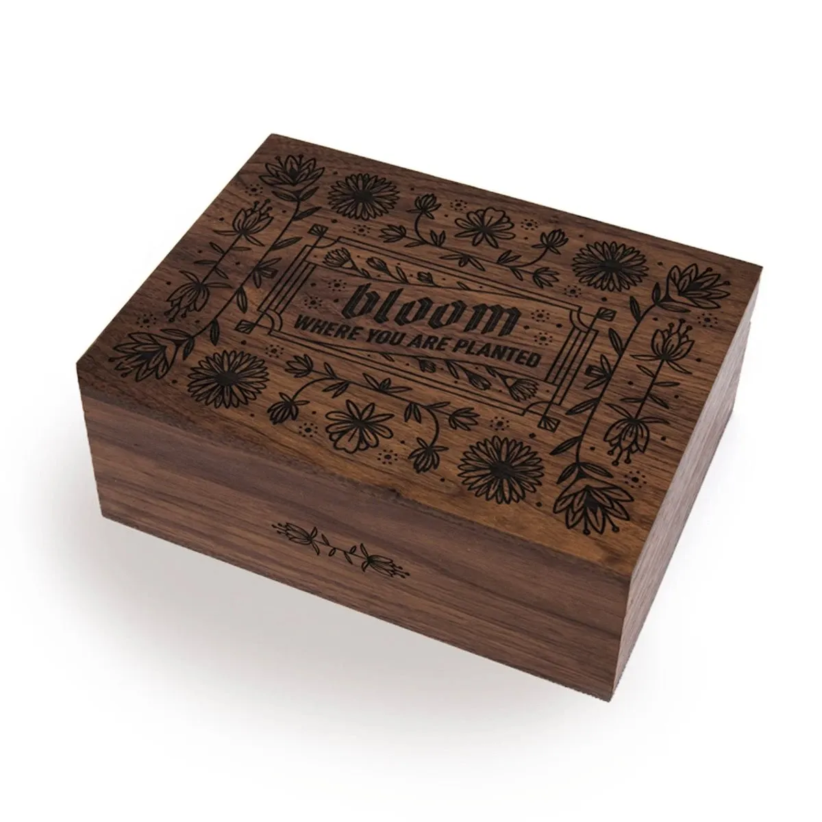 JUNJI Custom Logo Wooden Treasure Box with Hing Lid Wood Keepsake Gift Packing Boxes