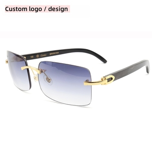 Logo personalizzato di alta qualità senza montatura bianco corno di bufalo occhiali da sole per gli uomini - Product Image 1