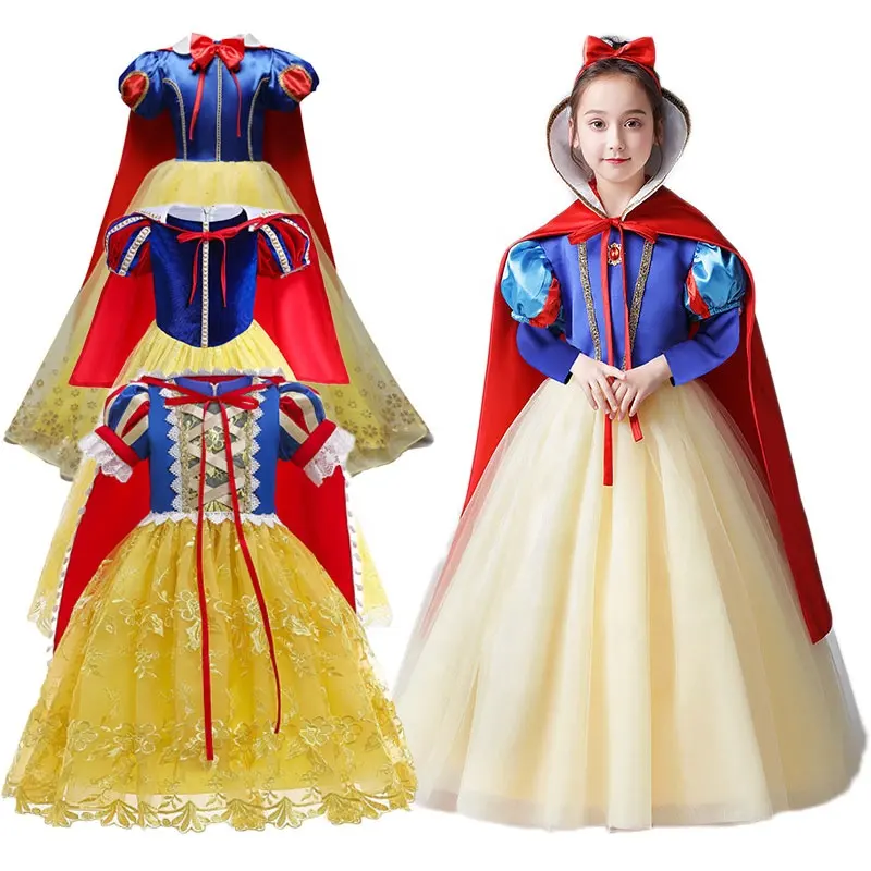 Christmas Kids Clothes Party Girls Elsa Dress Halloween Cosplay Fancy Dress Snow White Princess Costumes