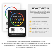Tarjeta de Reseñas por Contacto NFC para TikTok y Google Reviews