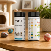 Bandelettes réactives vétérinaires 14 paramètres pour l'urine des chiens et des chats, bandelettes de test rapide pour l'urine des animaux de compagnie, 100 bandelettes