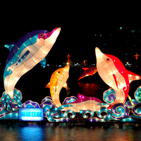 Grandes lanternes décoratives en forme d'animaux, décorations d'extérieur, poisson koi, carpe, fête pour le nouvel an lunaire chinois, 2020