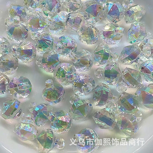 Cuentas colgantes de cristal facetado con forma de gota de agua, 17x14mm, iridiscentes, para hacer joyería DIY, accesorios unisex para uso diario - Product Image 1