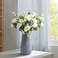 Fleur artificielle d'Eustoma en soie artificielle, fleur de rose japonaise des prairies, de gentiane texane, à quatre branches