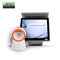 Lecteur de codes-barres 2D de bureau ABS 3803 pour supermarchés, éclairage LED, interfaces USB/COM/RS-232, options noir/blanc, capteur CMOS, en stock