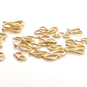 10 adet/torba 18K gerçek altın kaplama S <span class=keywords><strong>M</strong></span> toka konnektörler paslanmaz çelik balıkçılık toka kanca DIY el yapı<span class=keywords><strong>m</strong></span>ı takı aksesuarları için - Product Image 5