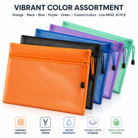 A4 organisateur clairement maille fermeture éclair sac visible tri décontracté en plastique document sac en nylon fichier poche personnalisé pour l'école bureau