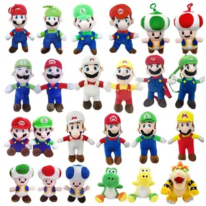 20cm Mario Brother mainan mewah jamur mewah Super Mary permainan boneka mainan Mario Luigi manusia jamur Qinuo boneka Biot