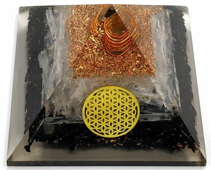 Pirámide de Orgón de Turmalina Negra, Cristal Hecho a Mano, Decoración Feng Shui para el Hogar, Escultura de Meditación - Product Image 4