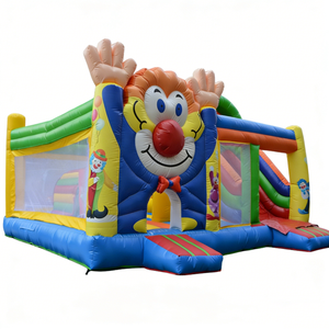 Château gonflable commercial <span class=keywords><strong>à</strong></span> thème <span class=keywords><strong>clown</strong></span> avec toboggan, château de saut coloré <span class=keywords><strong>pour</strong></span> enfants, idéal <span class=keywords><strong>pour</strong></span> les événements de fête foraine - Product Image 3