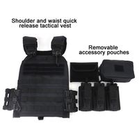 Gilet tactique de combat à dégagement rapide, porte-plaques, compatible Molle, pour équipement divers