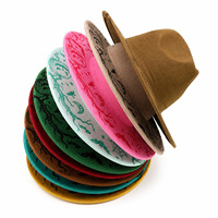 Nouvelle Arrivée 2026 Chapeau Fedora d'Halloween en Feutre à Large Bord, Motif Citrouille, Chauve-souris et Toile d'araignée Gravé au Laser, pour Fête et Déguisement