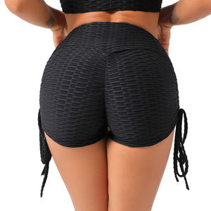 Summer Cycling Biker Women High Waist Drawstring Sports Shorts Breathable Butt Crack Push up Short Legging <b>Tights</b> - Product Image 3