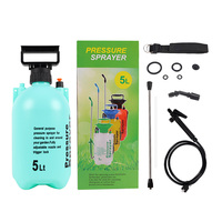 Penyemprot taman rumah portabel 5L, dengan pompa Manual plastik dan nozel bahan PP untuk berkebun Rumah