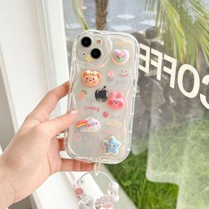 เคสโทรศัพท์ซิลิโคนเจลนุ่มลายการ์ตูนกระต่าย 17/16/15 พร้อมดีไซน์สายคล้องไอศกรีมสีรุ้ง - Product Image 3