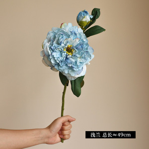 Realistici fiori di peonia artificiali di seta latteo bianco peonia steli grandi teste di peonia per il matrimonio - Product Image 6