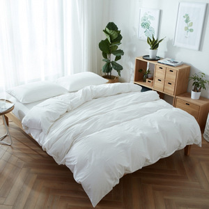 Beddengoedset Synthetische Vezel Geborstelde Stof Wit Aanpasbaar Vierdelig Dekbedovertrekset voor Hotel en Gastgezin - Product Image 1