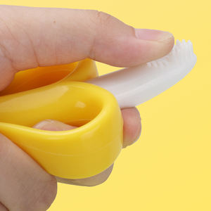 <span class=keywords><strong>Mordedor</strong></span> de bebé de silicona de grado alimenticio de Camilla, cómodo juguete masticable suave en forma de fruta de plátano, característica sensorial no tóxica para niños - Product Image 2