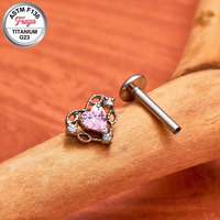 Freya Blumen-Ohrringe für Damen, Niedliche G23 Titan-Vergoldete Helix-Ohrstecker, Modische Labret-Nasenstecker, Piercing-Schmuck
