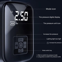 Compresseur d'air portable 12V pour pneus de voiture - Alimenté uniquement par allume-cigare, filaire (non compatible avec les batteries externes/usage domestique)