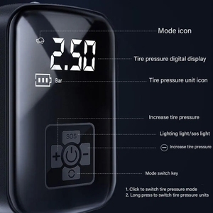 Inflador de Neumáticos de Coche de <span class=keywords><strong>12V</strong></span>, <span class=keywords><strong>Compresor</strong></span> de Aire Portátil - Solo Alimentado por Encendedor de Cigarrillos, Con Cable (No para Banco de Energía/Uso Doméstico) - Product Image 2