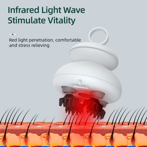 Masseur de cuir chevelu moderne de haute qualité avec 4 têtes de massage de rechange, grattoir de tête portable avec nœuds de pétrissage tissulaire - Product Image 5