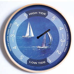 Horloges murales de marée à cadre en bois rond simple et moderne de 12 pouces <span class=keywords><strong>horloge</strong></span> cadeau avec logo personnalisé - Product Image 6