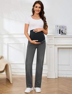 Jeans Droit <span class=keywords><strong>pour</strong></span> <span class=keywords><strong>Femme</strong></span> <span class=keywords><strong>Enceinte</strong></span> avec Tissu Extensible Confortable <span class=keywords><strong>pour</strong></span> le Ventre, Disponible en Tailles S-XXL - Product Image 4