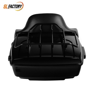 Gloss <strong>Black</strong> Motorcycle 13.7" King Size Tour Pak <strong>Trunk</strong> W/<strong>Black</strong> Latches/Rack Fit for Harley Touring Road Street Glide 2014-2023 - Product Image 3