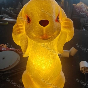 Escultura de Conejo de FRP con Luz para Decoración Navideña de Exteriores, Figura de Conejo de Fibra de Vidrio, Motivo Animal y Paisajes de Temporada - Product Image 6