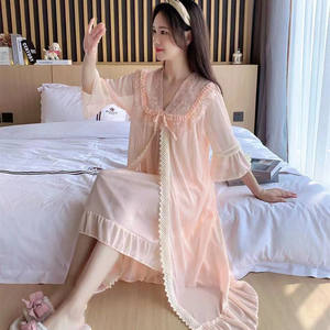 Completo pigiama da donna <span class=keywords><strong>in</strong></span> tre pezzi abito da notte con spalline sottili + Shorts + cappotto a maniche corte <span class=keywords><strong>in</strong></span> <span class=keywords><strong>pizzo</strong></span> vestito da notte estivo da donna - Product Image 4