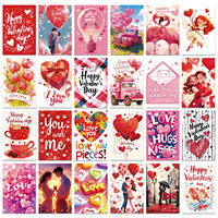 Cartes de vœux de la Saint-Valentin en gros, cartes décoratives murales en forme de cœur rose dessinées à la main avec message personnalisable