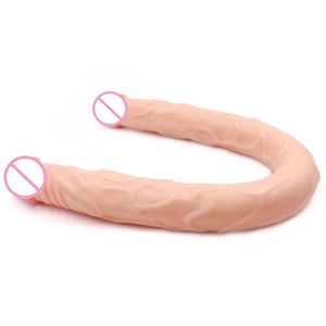 Dildo double réaliste vibrant en <span class=keywords><strong>silicone</strong></span> pour femmes, jouet sexuel pour adultes, pour le sexe gay, énorme et réaliste - Product Image 3