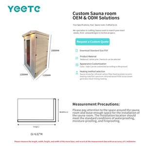 YEETE Saunaraum aus Kanadischer Hemlocktanne 1200mm Vorgefertigte Modulare Architektenkonstruktion Baugesetzeskonforme Erholungseinheit Baustellen-Effizienzzentrale - Product Image 3