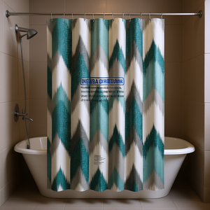 Rideau de douche imprimé en coton 72x72 pouces au design bohème moderne pour la salle de bain - Product Image 2