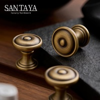 Poignées Santaya en laiton brossé antique massif, poignées de meubles de cuisine, boutons de tiroir de chambre à coucher, poignée de meuble en bronze