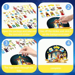 Autocollants <span class=keywords><strong>de</strong></span> la Nativité pour les enfants, bricolage, artisanat, faire une scène, autocollants <span class=keywords><strong>de</strong></span> Noë<span class=keywords><strong>l</strong></span>, fournitures religieuses en vrac - Product Image 5