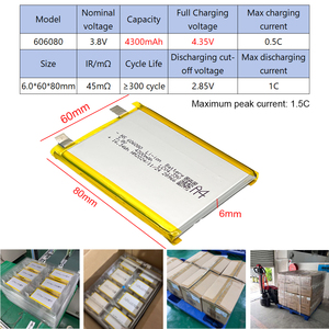 606080 3,8V 4300mAh 1C Entladungs-NCM-Batteriezelle OEM 1s3p 3S 4S 3,7V 8000mAh 3-Cell Lithium für Dell XPS Inspiron Alienware - Product Image 2