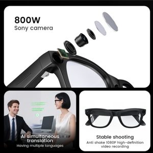 Gafas Inteligentes 2026, Lentes Electrocrómicas con Cambio Táctil, Cámara HD 8MP 8K 1080P, Traducción por IA, Resistentes al Agua IP67 - Product Image 3